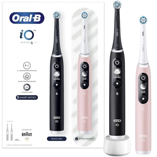 2X MAGNETICKÁ KEFKA ORAL-B IO  6 BLACK LAVA + PINK SAND