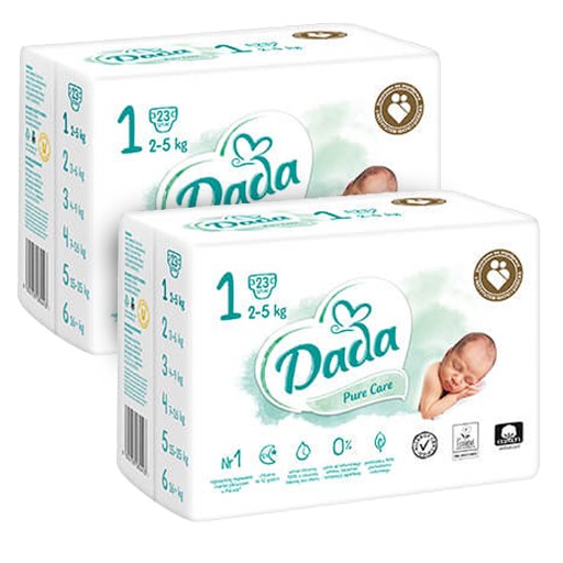 Підгузки Dada Підгузки DADA PURE CARE розмір 1 2-5 кг 46 шт.