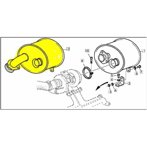 AL80500 - ГЛУШИТЕЛЬ JOHN DEERE 6600 6800 6900