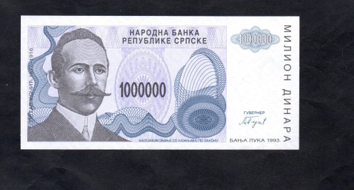 BANKNOT SERBIA -- 1000000 Dinarów -- 1993 rok, UNC