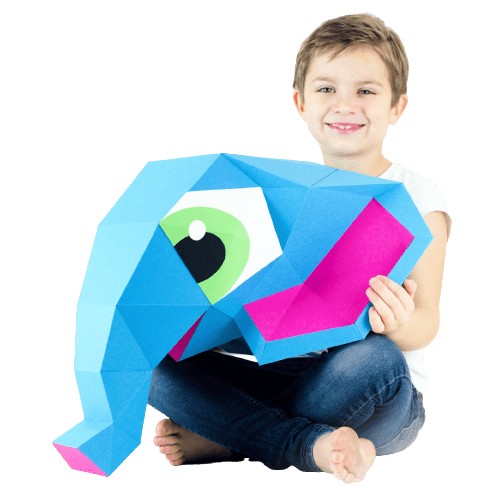 NewKartonowe elephant - 3D прикраса для стін