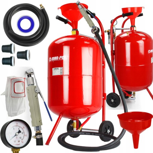 СИФОН ПЕСКОСТРОЙНАЯ МАШИНА МОБИЛЬНАЯ 76Л + ПИСТОЛЕТ + НАСАДКИ + КОМПЛЕКТ ШЛАНГОВ