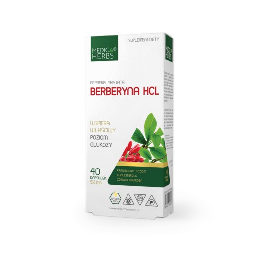Berberín HCL Medica Herbs 40 kapsúl