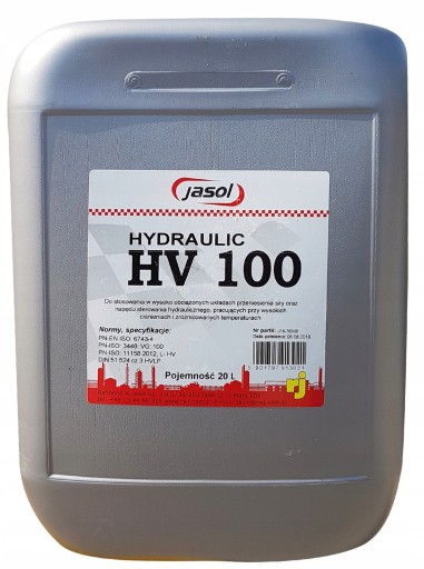 ГИДРАВЛИЧЕСКОЕ МАСЛО JASOL L-HV 100 20L