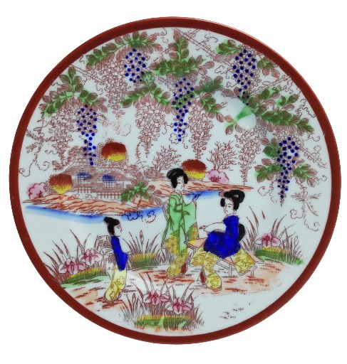 Gejsza talerz talerzyk deserowy japońska porcelana
