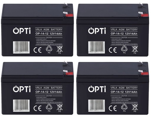 4 × аккумуляторная батарея agm vrla volt polska opti 12 в 14 ач, необслуживаемый автомобильный велосипедный ибп