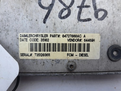 CHRYSLER VOYAGER computer ECU control unit of the engine 04727080AC 64469H