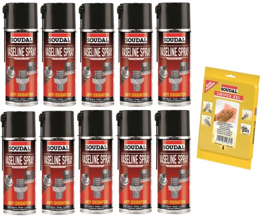 10x SOUDAL VASELINE SPRAY Вазелиновое масло 400 мл + бесплатно