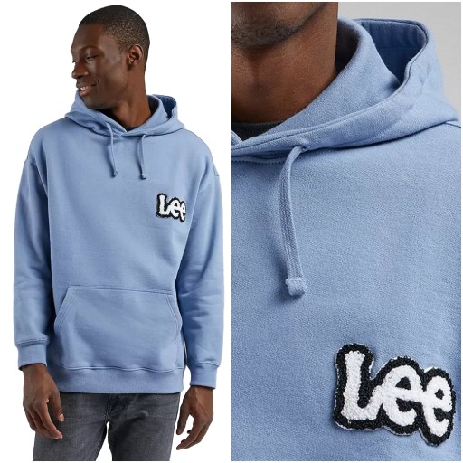 LEE LOOSE HOODIE PÁNSKA MIKINA KAPUCŇA LOGO M