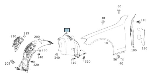 A2056913300 - КОЛЕСНЫЕ АРКИ ПЕРЕДНИЕ ЗАДНИЕ MERCEDES W205