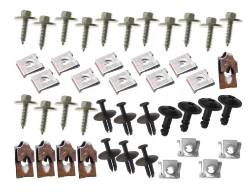 QGZ282 - BMW 3 E46 комплект зажимов крышки двигателя болт винт