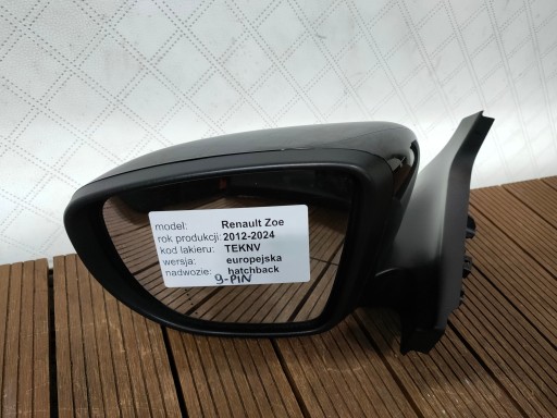 RENAULT ZOE Z.E. and 2013-2018 mirror left 9-PIN EUROPA black, OE