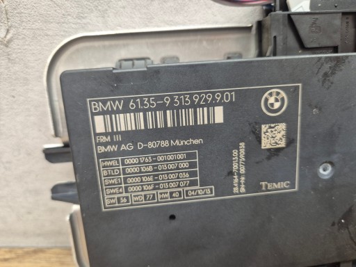 BMW F11 F01 F06 F07 F10 F12 F04 F25 module control unit of the lights FRM III 9313929