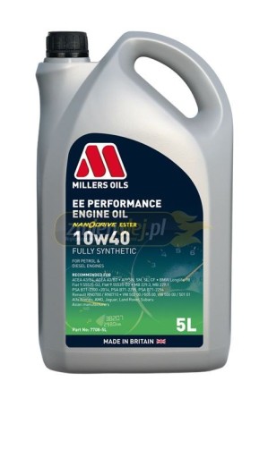 Синтетическое масло Millers EE Performance 10W40 5л.