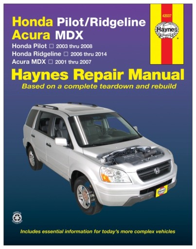 Honda Pilot Ridgeline Acura MDX (2001-2014) Haynes 24h руководство по ремонту