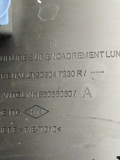 Renault Kadjar Couverture tablier moteur du capot Arrière 909047230
