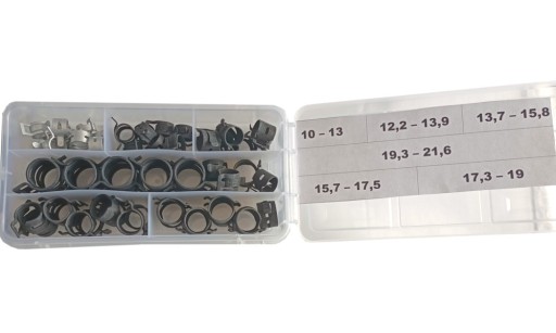 Хомут самоблокирующийся пружинный W1 комплект 61 шт