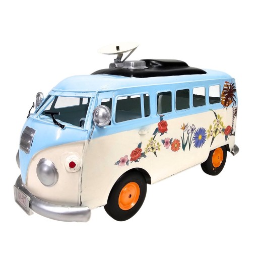 VOLKSWAGEN CUCUMBER T1 МОДЕЛЬ КУЛЬТОВОГО АВТОМОБІЛЯ, КРЕМОВО-СИНИЙ Вінтаж