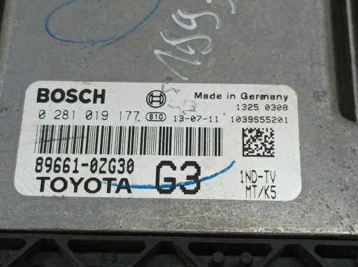 Centralina Motore 89661-0ZG30 0281019177 Toyota Auris II (2012-)