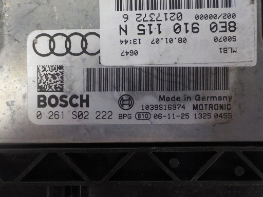 AUDI A4 B7 computer control unit 8E0910115N 0261S02222