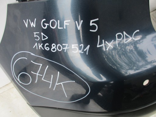 bumper rear part VW Golf 5 V 5drzwi HB 4 x PDC 1K6807521