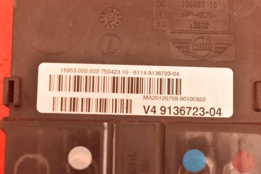 control unit voltage module 9136726 MINI COOPER ONE R56 1.6 T 184 KM 10-14