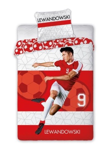ПОСТІЛЬНА БІЛИЗНА LEWANDOWSKI LEFT 9 ФУТБОЛЬНИЙ М'ЯЧ 160x200