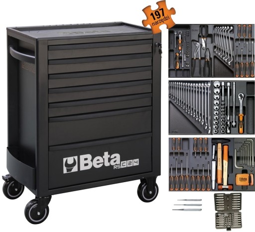 Тележка для инструментов бета-шкаф RSC24 / 7 / N набор 197