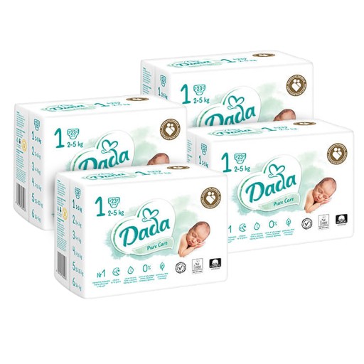 Підгузки Dada Pure Care розмір 1 2-5 кг 23 шт.