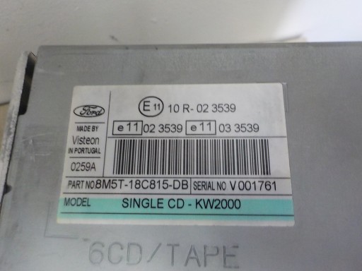 FORD C-MAX RADIO industrial KOD 8M5T-18C815-DB