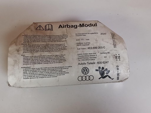 Airbag Airbag passager AUDI A8 D3 4E0880203C 02-10