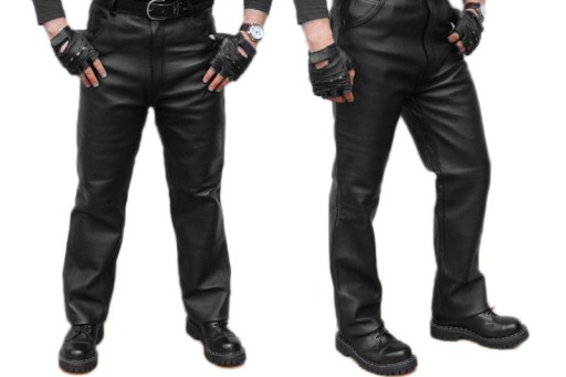 Мотоциклетные кожаные брюки черные 46