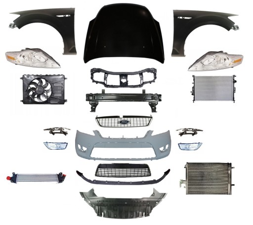 1 457 - MONDEO 07-10 ПЕРЕДНИЙ КАПОТ БАМПЕР РЕМЕНЬ ПІД КРИЛО ЛАМПА