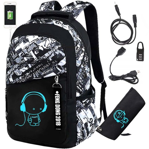 РЮКЗАК ШКІЛЬНИЙ JUNIOR Світиться USB РЮКЗАК