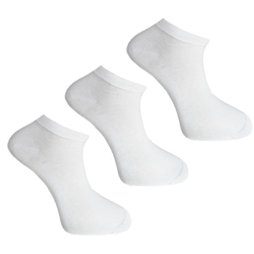 3x Biele Členkové Ponožky Pánske ponožky Ponožky Krátke