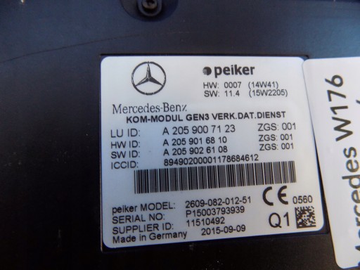 module control unit of fans MERCEDES W176 2,2CDI