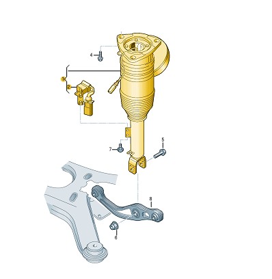 Амортизатор задній правий phaeton oe 3d0616002m