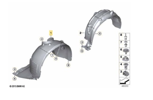 7342175 - ПЕРЕДНЯ КОЛІСНА АРКА BMW X1 LCI F48 19- ОРГ