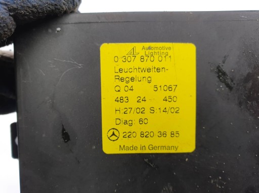 module of the lights 2208203685 MERCEDES - BENZ S-KLASA W220