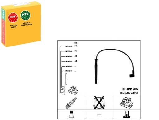 44338 - ПРОВОДА ЗАЖИГАНИЯ RENAULT CLIO 1,2 TCE 07-NGK