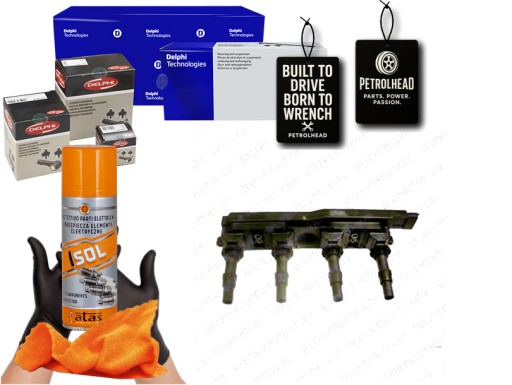 DELGN10198-12B1#ECS-PCP+K - Котушка запалювання opel 1.8 z18xe astra g zafira delp #petrolhead pro+ kit4