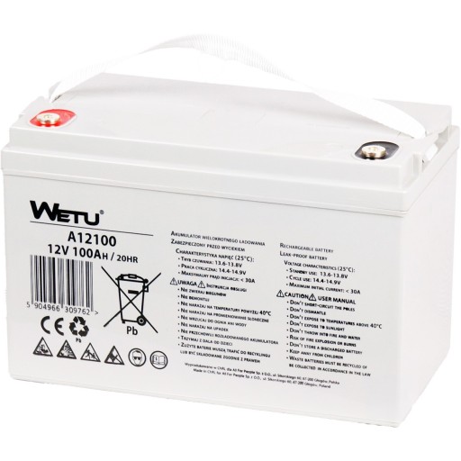 Гелевый аккумулятор vrla 12в 100ач wetu a12100 премиум класса