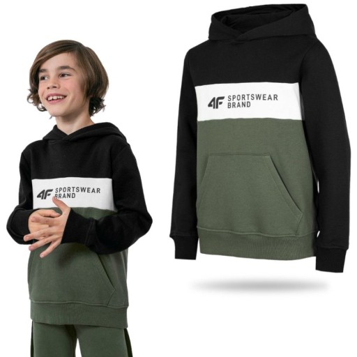 Дитячий світшот 4F розмір 152 з довгим рукавом зелений