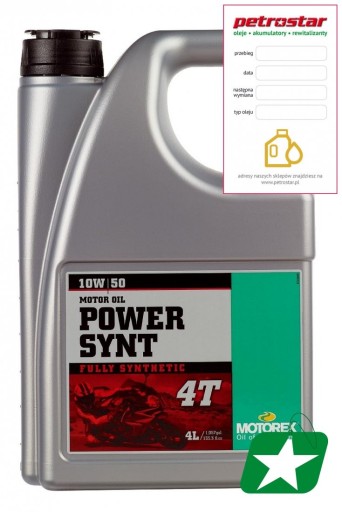 MOTOREX POWER SYNT 10W50 4T 4л