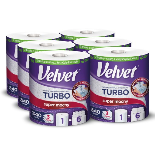 Velvet ręczniki papierowe TURBO 6 gigarolek