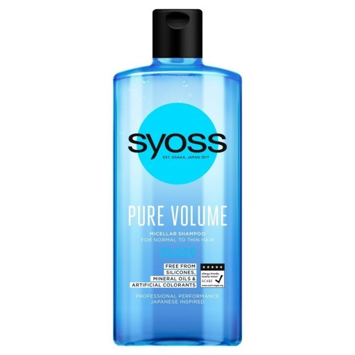 Schwarzkopf Syoss Pure Volume Micelárny šampón na vlasy pre objem