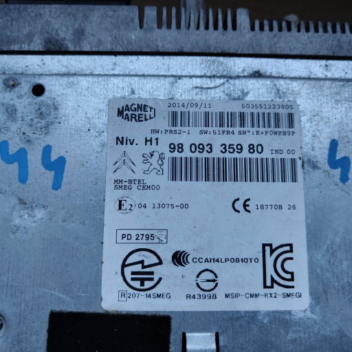 Stacja multimedialna Peugeot 308 9809335980