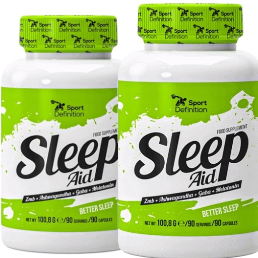 SLEEP AID 90 KAPS MELATONINA ASHWAGANDHA ZMA GABA ZMB ZMB6 GMC, żeń
