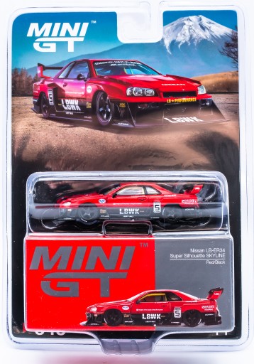 Mini GT 1:64 Nissan LB-ER34 Super Silhouette Skyline RHD red