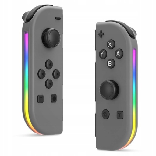 🎮 Okazja! Para Joy-Conów Nintendo Switch Szare + LED + Folia Ochronna!